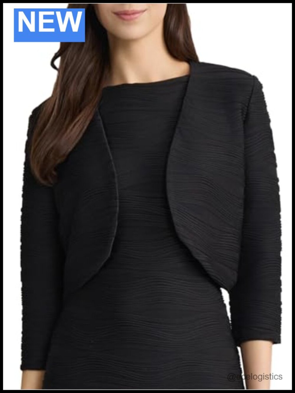 Knit Shrug 3/4 Sleeve Open Front Cardigan